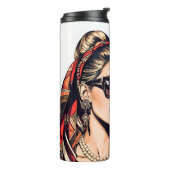 Pop Art Woman Fashion Mood Thermosbecher (Nach links gedreht)