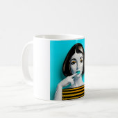 Pop Art Woman Kaffeetasse (Vorderseite Links)