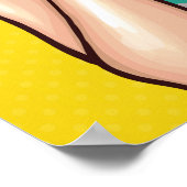 Pop Art Woman on Two Phones Poster (Ecke)