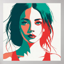 Pop Art Woman Portrait Geschenk