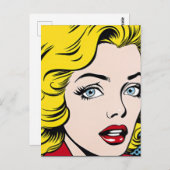 Pop Art Woman Postkarte (Vorne/Hinten)