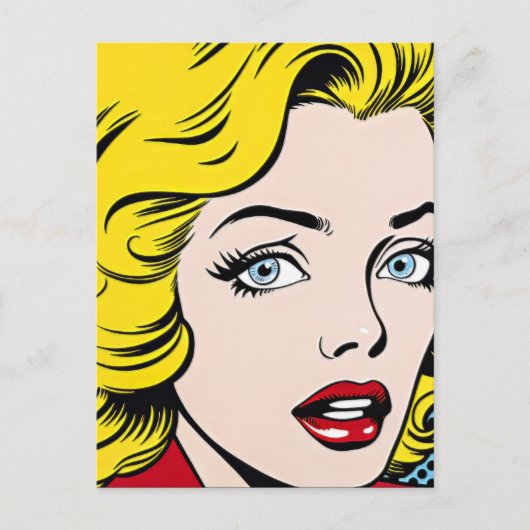 Pop Art Woman Postkarte (Vorderseite)