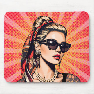 Pop Art Woman – Retro Chic Mousepad