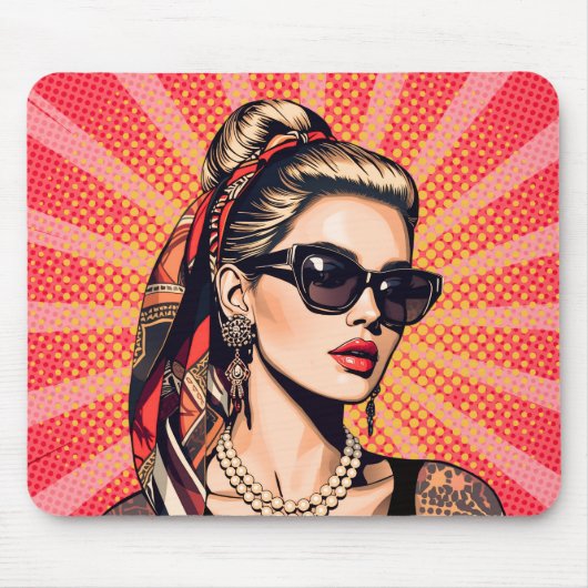 Pop Art Woman – Retro Chic Mousepad (Vorne)
