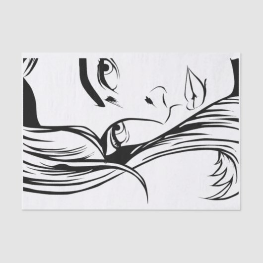 Pop Art Woman Tissue Paper Seidenpapier (Vorderseite)