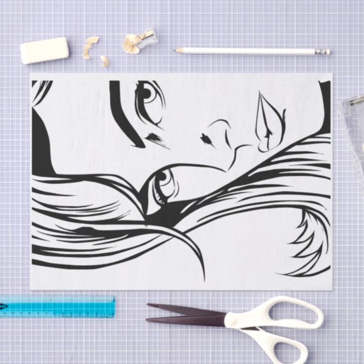 Pop Art Woman Tissue Paper Seidenpapier (Handwerk)