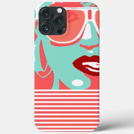 Pop Art Woman White Sunglasses Biting Red Lips Case-Mate iPhone Hülle (Rückseite)