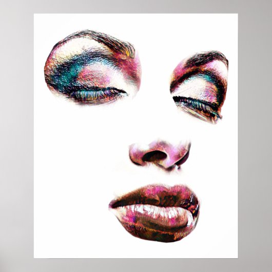 Pop Art Womans konfrontiert Gold Makeup Schönheit  Poster (Vorne)