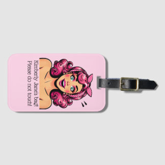 Pop Art women's humorous Luggage Tag customize Gepäckanhänger