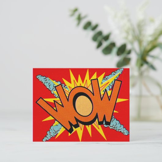 Pop Art | WOW | Postkarte (Stehend Vorderseite)