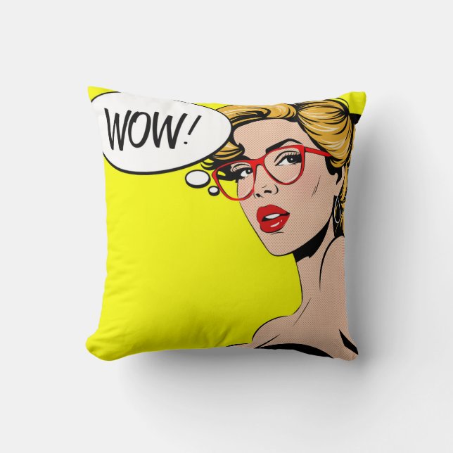 Pop Art WOW Throw pillow Kissen (Vorderseite)