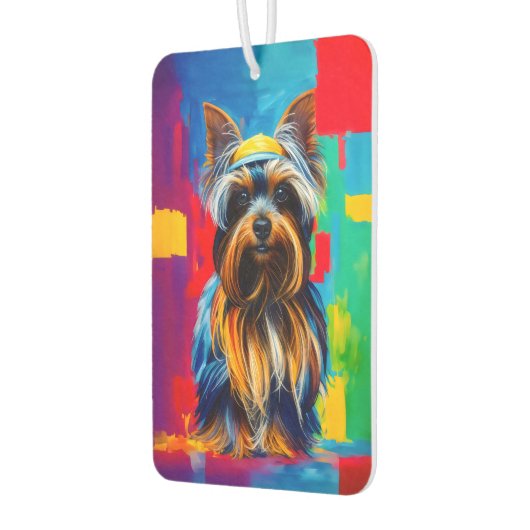 Pop Art Yorkie Dog Funky Air Freshener Autolufterfrischer (Links)