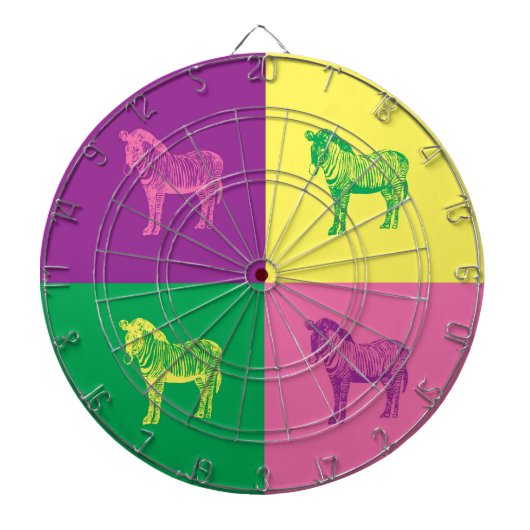 Pop Art Zebra Dartscheibe (vorne)