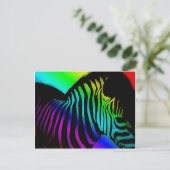 Pop Art Zebra in Neonenregenbogenfarben Postkarte (Stehend Vorderseite)