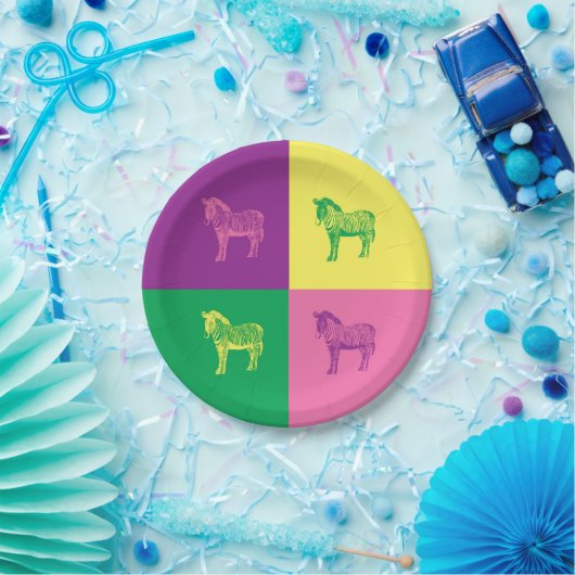 Pop Art Zebra Plate Pappteller (Party)