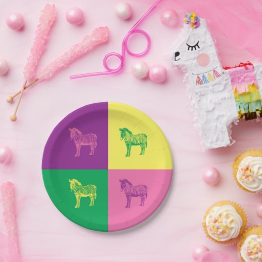 Pop Art Zebra Plate Pappteller (Party)