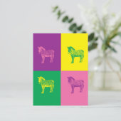Pop Art Zebra Postkarte (Stehend Vorderseite)