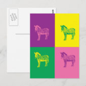 Pop Art Zebra Postkarte (Vorne/Hinten)