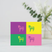 Pop Art Zebra Postkarte (Stehend Vorderseite)