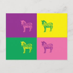 Pop Art Zebra Postkarte