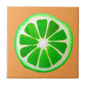 Pop Art Zitrusfrüchte Limone Früchte Original Aqua Fliese (Vorderseite)