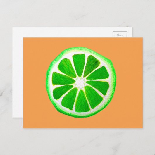 Pop Art Zitrusfrüchte Limone Früchte Original Aqua Postkarte (Vorne/Hinten)