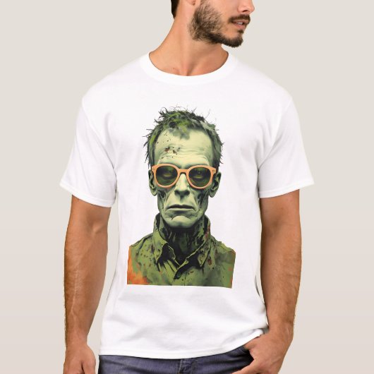 Pop Art Zombie Portrait T-Shirt (Vorderseite)