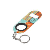 Pop-Artmuster - nähend Schlüsselbund Flaschenöffner (Rückseite Schrägansicht)