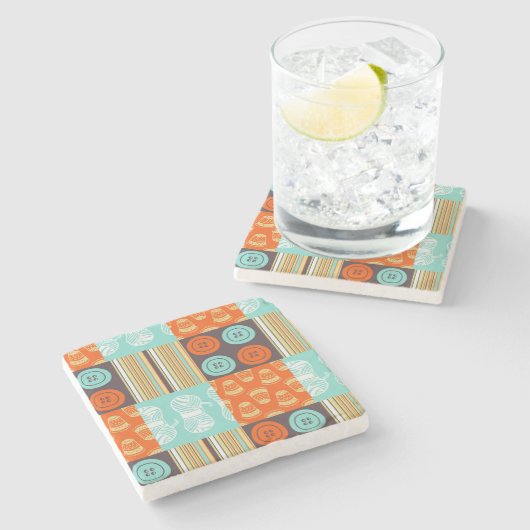 Pop-Artmuster - nähend Steinuntersetzer (Seitenansicht)