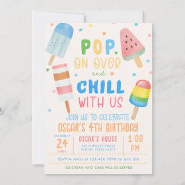 Pop auf Over and Chill Ice Creme Kindergeburtstag Einladung