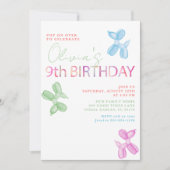 Pop auf über 9. Geburtstag Einladung (Vorderseite)