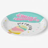 Pop auf über die Geburtstagspartei Pappteller (Schrägansicht)