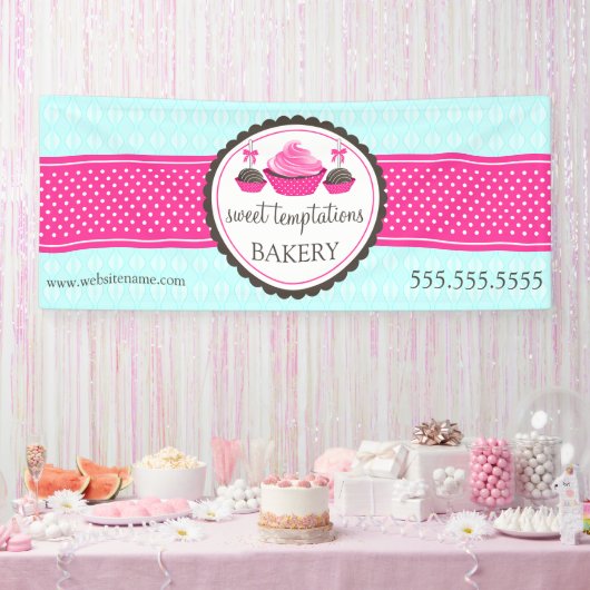 Pop aus Kuchen Türkis Banner (Party)