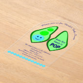 Pop Baby Boy Blue Pea Baby Dusche nach Maß Acryleinladungen (Ablage )