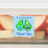 Pop Baby Boy Blue Pea Baby Dusche nach Maß Etiketten (Befestigt)