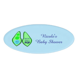 Pop Baby Boy Blue Pea Baby Dusche nach Maß Namenschild