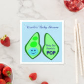 Pop Baby Boy Blue Pea Baby Dusche nach Maß Serviette (Beispiel)