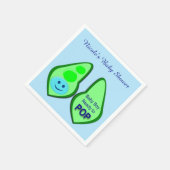 Pop Baby Boy Blue Pea Baby Dusche nach Maß Serviette (Ecke)