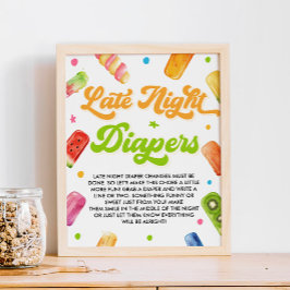 Pop Baby Dusche Spätnachtsdiapers Game Poster