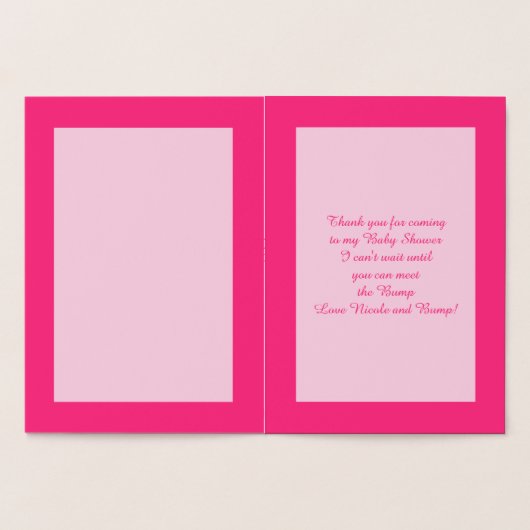 Pop Baby Girl Pink Pea Babydusche nach Maß Folienkarte (Innenseite)