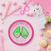 Pop Baby Girl Pink Pea Babydusche nach Maß Pappteller (Party)