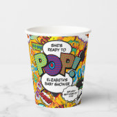 Pop Baby Shower Fun Comic Book Pappbecher (Vorderseite)