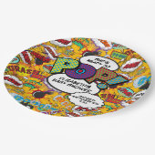 Pop Baby Shower Fun Comic Book Pappteller (Schrägansicht)