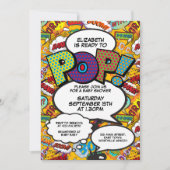 Pop Baby Showroom Comic Book Modern Einladung (Vorderseite)