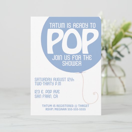 POP Babydusche Einladung (Stehend Vorderseite)