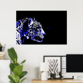 Pop Black & Blue Jaguar Poster (Heimbüro)
