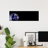 Pop Black & Blue Jaguar Poster (Heimbüro)