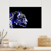 Pop Black & Blue Jaguar Poster (Küche)