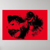 Pop Black & Red Chimpanze Poster (Vorne)