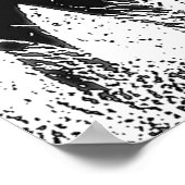 Pop Black & White Bison Buffalo Poster (Ecke)